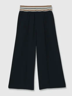 Reiss Navy Abs 4-9 yrs Stripe-Waistband Wide-Leg Trousers