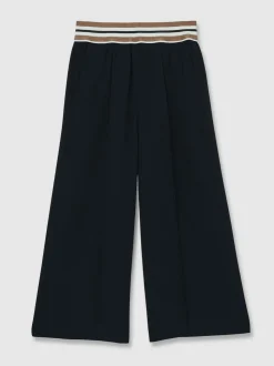 Reiss Navy Abs 9-13 yrs Stripe-Waistband Wide-Leg Trousers