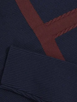 Reiss Navy Alma 9-13 yrs Craft-Stitch Rib-Knit Dress