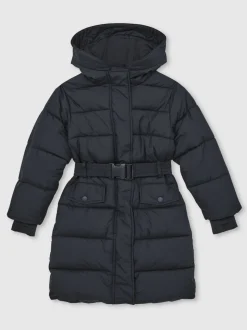 Reiss Navy Alys 13-14 yrs Longline Hooded Puffer Coat