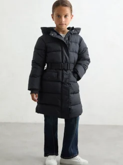 Reiss Navy Alys 13-14 yrs Longline Hooded Puffer Coat