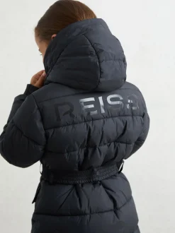 Reiss Navy Alys 13-14 yrs Longline Hooded Puffer Coat