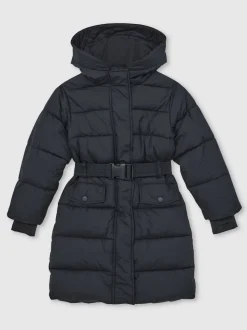 Reiss Navy Alys 9-13 yrs Longline Hooded Puffer Coat