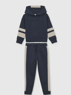 Reiss Navy Cara 3-9 yrs Cotton-Blend Joggers and Hoodie Set
