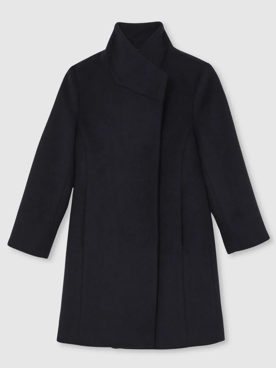 Reiss Navy Kia 3-9 yrs Wool-Blend Funnel-Neck Coat