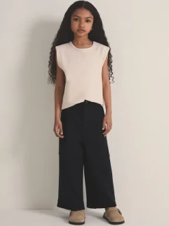 Reiss Navy Lenny 4-9 yrs Reiss | Les 100 Ciels Wide-Leg Joggers