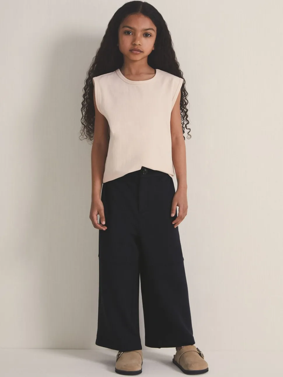 Reiss Navy Lenny 4-9 yrs Reiss | Les 100 Ciels Wide-Leg Joggers