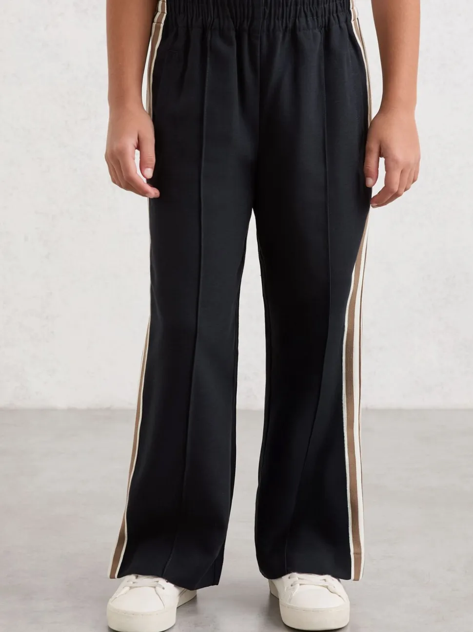 Reiss Navy Robyn 13-14 yrs Cotton Blend Side Stripe Trousers