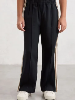 Reiss Navy Robyn 9-13 yrs Cotton Blend Side Stripe Trousers