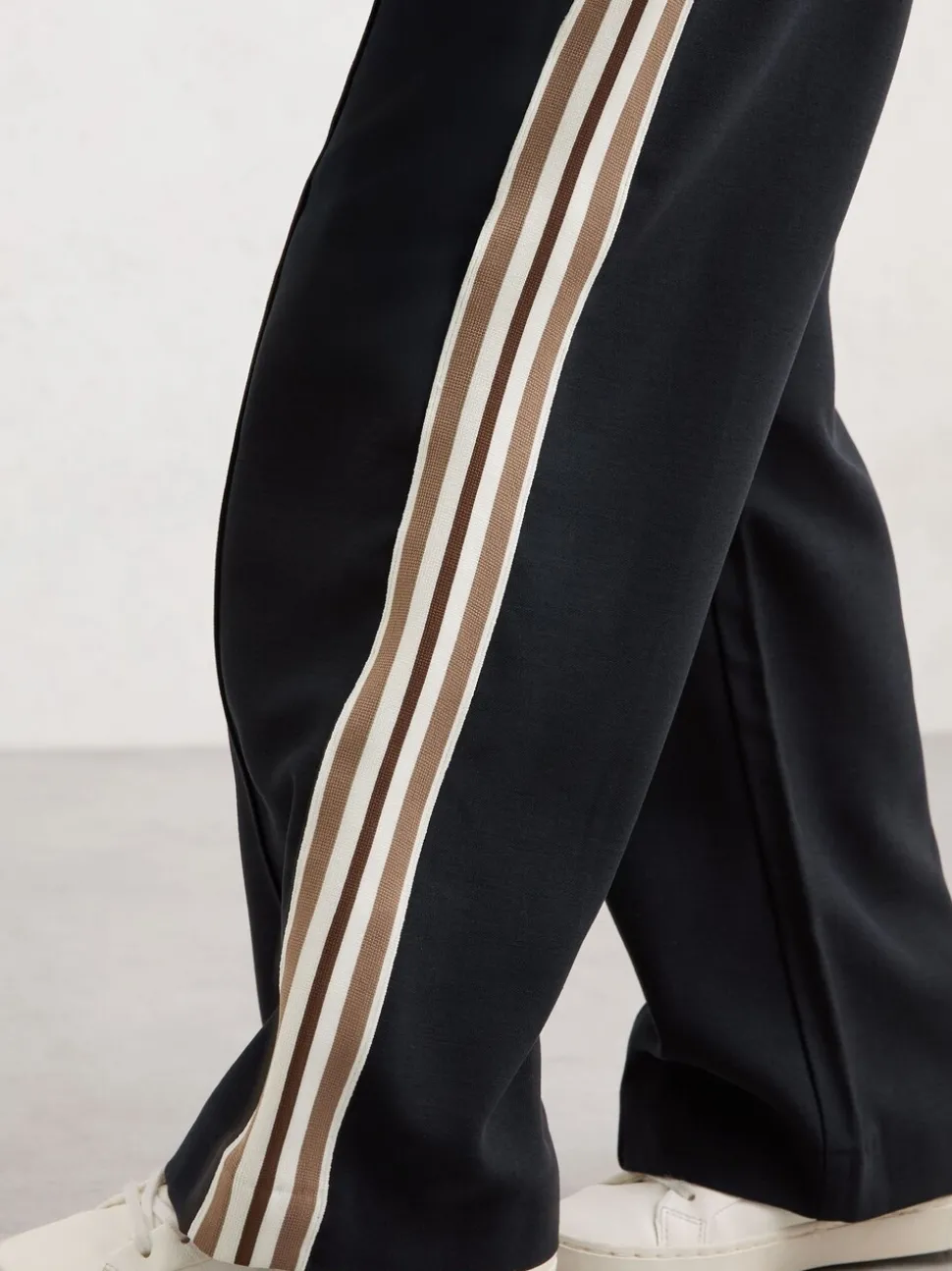 Reiss Navy Robyn 3-9 yrs Cotton Blend Side Stripe Trousers