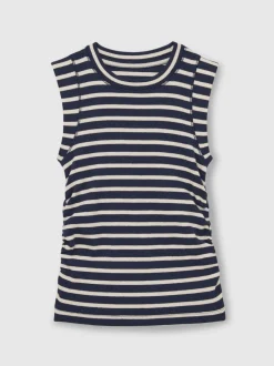 Reiss Navy/White Trudy 9-13 yrs Ruched Vest Top