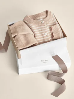 Reiss Neutral Elsa Cardigan And Leggings Set With Cashmere