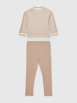 Reiss Neutral Jannie 13-14 yrs Oversize Sweatshirt and Leggings Set