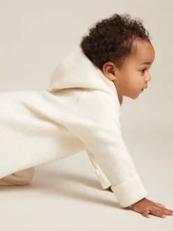 Reiss Neutral Jesse Hooded Boiled-Wool Pram Suit