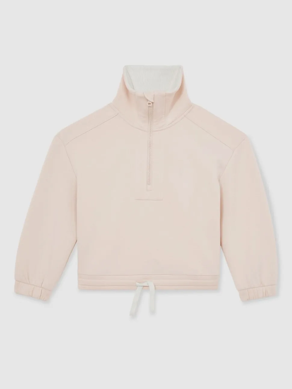 Reiss Neutral Laney 13-14 yrs Premium Interlock Funnel-Neck Zip Sweatshirt
