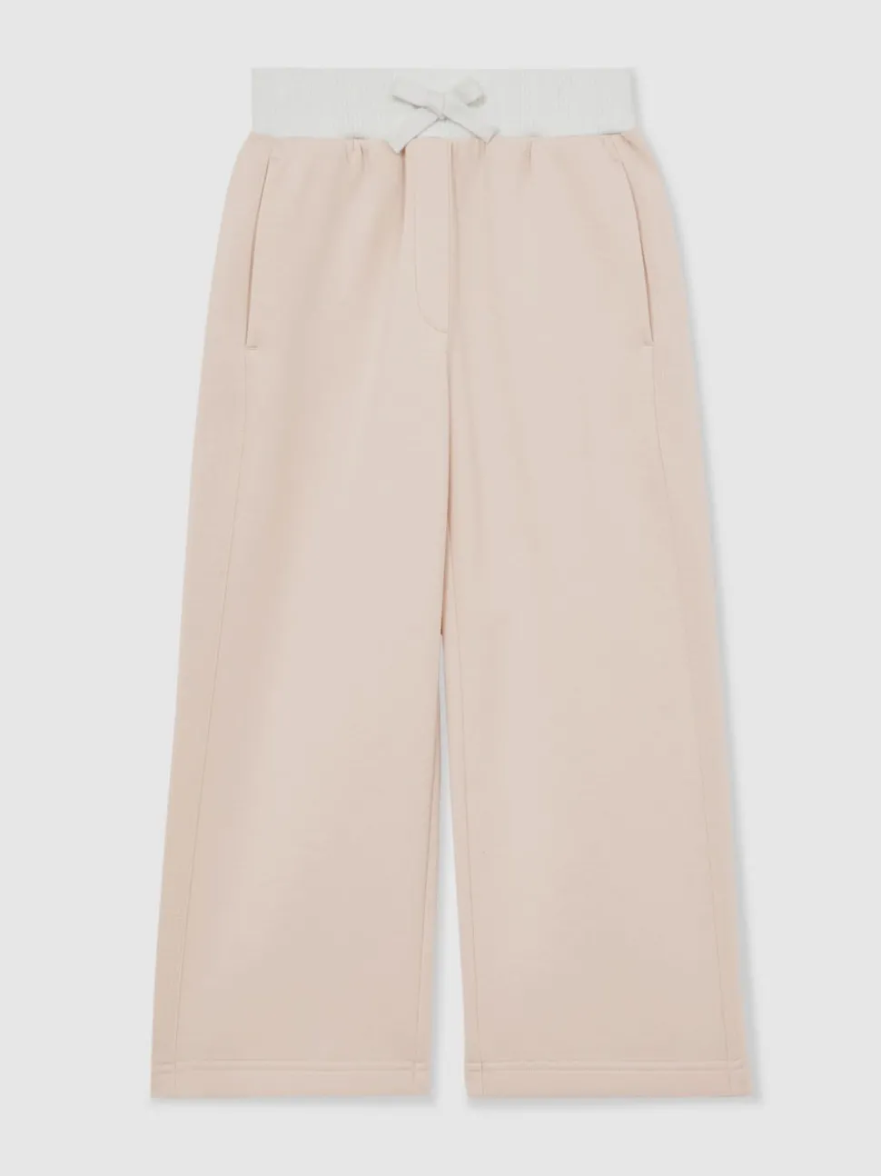 Reiss Neutral Laney 3-9 yrs Premium Interlock Wide-Leg Joggers