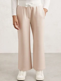 Reiss Neutral Laney 3-9 yrs Premium Interlock Wide-Leg Joggers