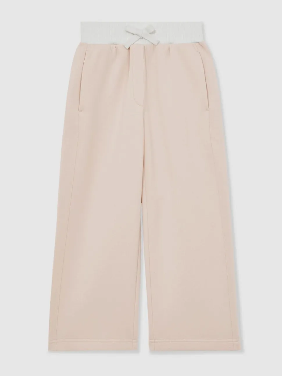 Reiss Neutral Laney 13-14 yrs Premium Interlock Wide-Leg Joggers