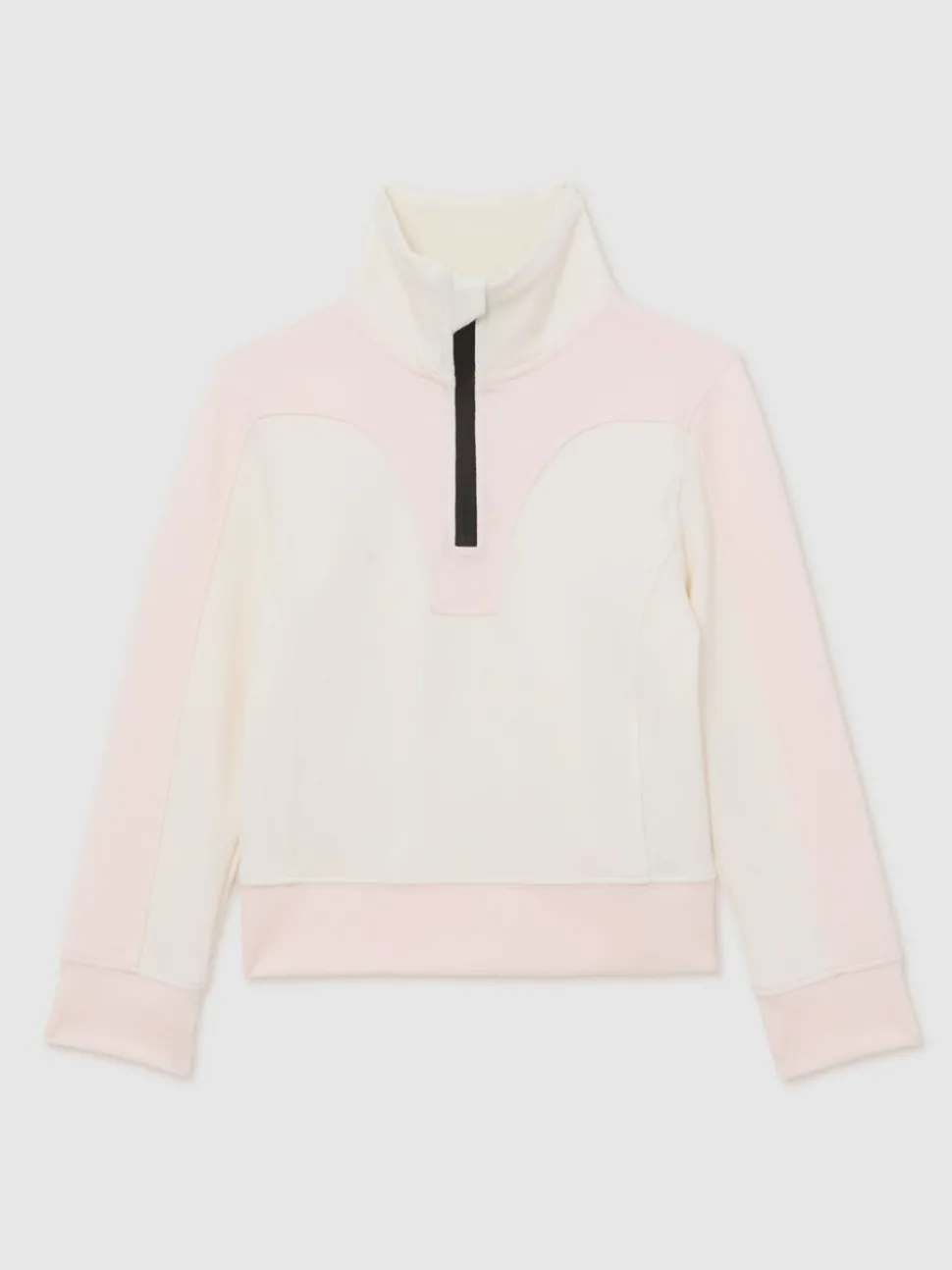Reiss Neutral Olivia 3-9 yrs Colour-Block Half-Zip Base Layer Top