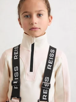 Reiss Neutral Olivia 9-13 yrs Colour-Block Half-Zip Base Layer Top