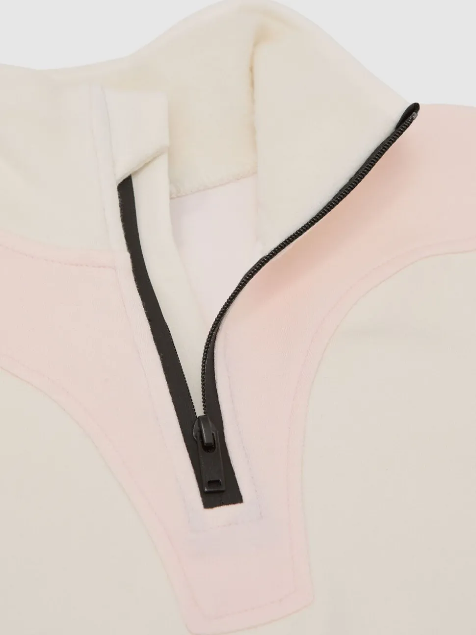 Reiss Neutral Olivia 9-13 yrs Colour-Block Half-Zip Base Layer Top