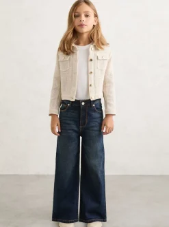 Reiss Neutral Renzo 9-13 yrs Cotton-Blend Textured Trucker Jacket