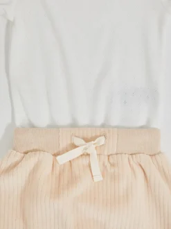 Reiss Neutral Tate Corduroy Trousers and Bodysuit Set