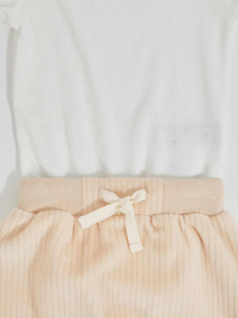 Reiss Neutral Tate Corduroy Trousers and Bodysuit Set