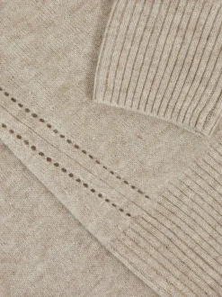 Reiss Oatmeal Anya 3-9 yrs Wool-Blend Open-Stitch Jumper with Cashmere