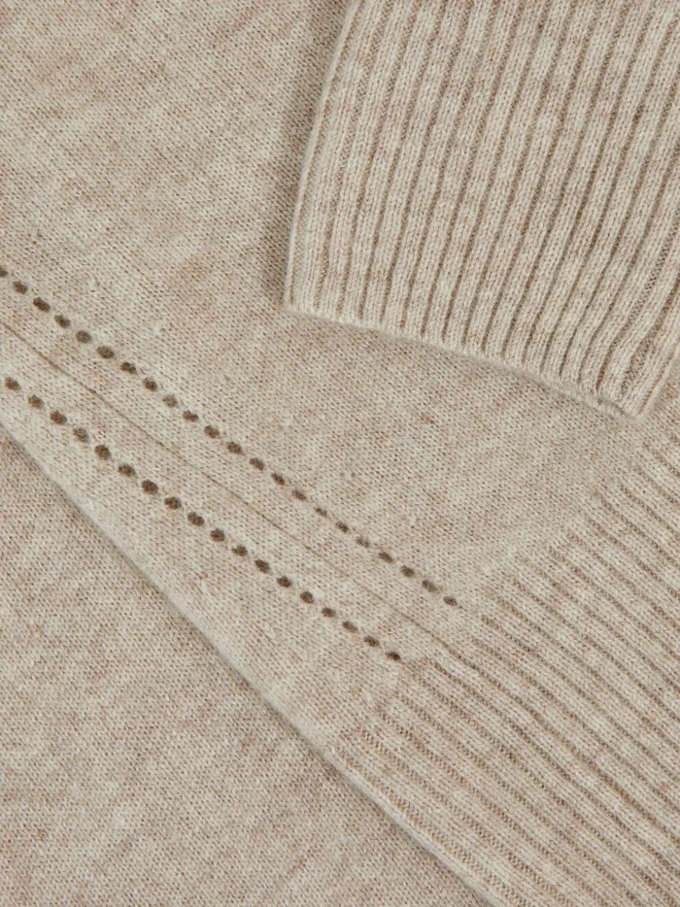 Reiss Oatmeal Anya 3-9 yrs Wool-Blend Open-Stitch Jumper with Cashmere