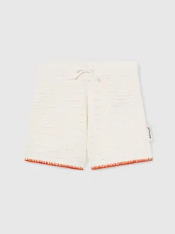 Reiss Off White/Orange Bethany 9-13 yrs McLaren F1 Team Crochet Shorts