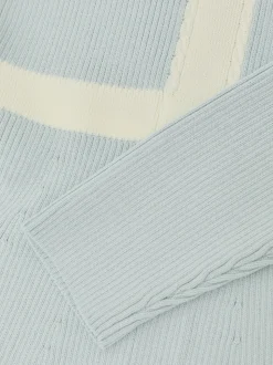 Reiss Pale Blue Alma 3-9 yrs Craft-Stitch Rib-Knit Dress