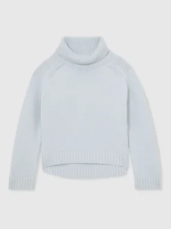 Reiss Pale Blue Bronte 9-13 yrs Wool-Cashmere Roll-Neck Jumper