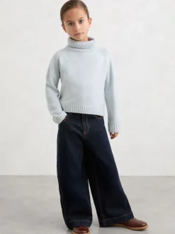 Reiss Pale Blue Bronte 3-9 yrs Wool-Cashmere Roll-Neck Jumper