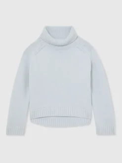 Reiss Pale Blue Bronte 3-9 yrs Wool-Cashmere Roll-Neck Jumper