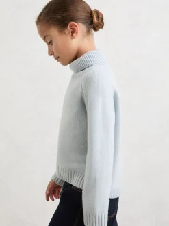 Reiss Pale Blue Bronte 3-9 yrs Wool-Cashmere Roll-Neck Jumper
