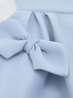 Reiss Pale Blue Joey 3-9 yrs Scuba Bow-Detail Flared Dress