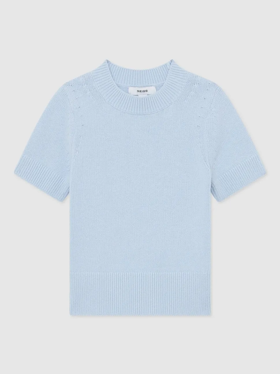 Reiss Pale Blue Rhea Short Sleeve Jumper