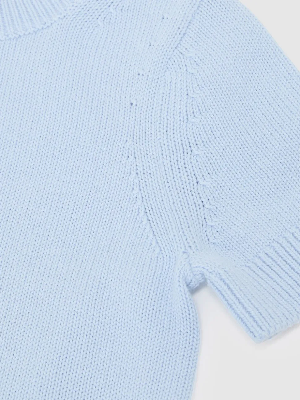 Reiss Pale Blue Rhea Short Sleeve Jumper