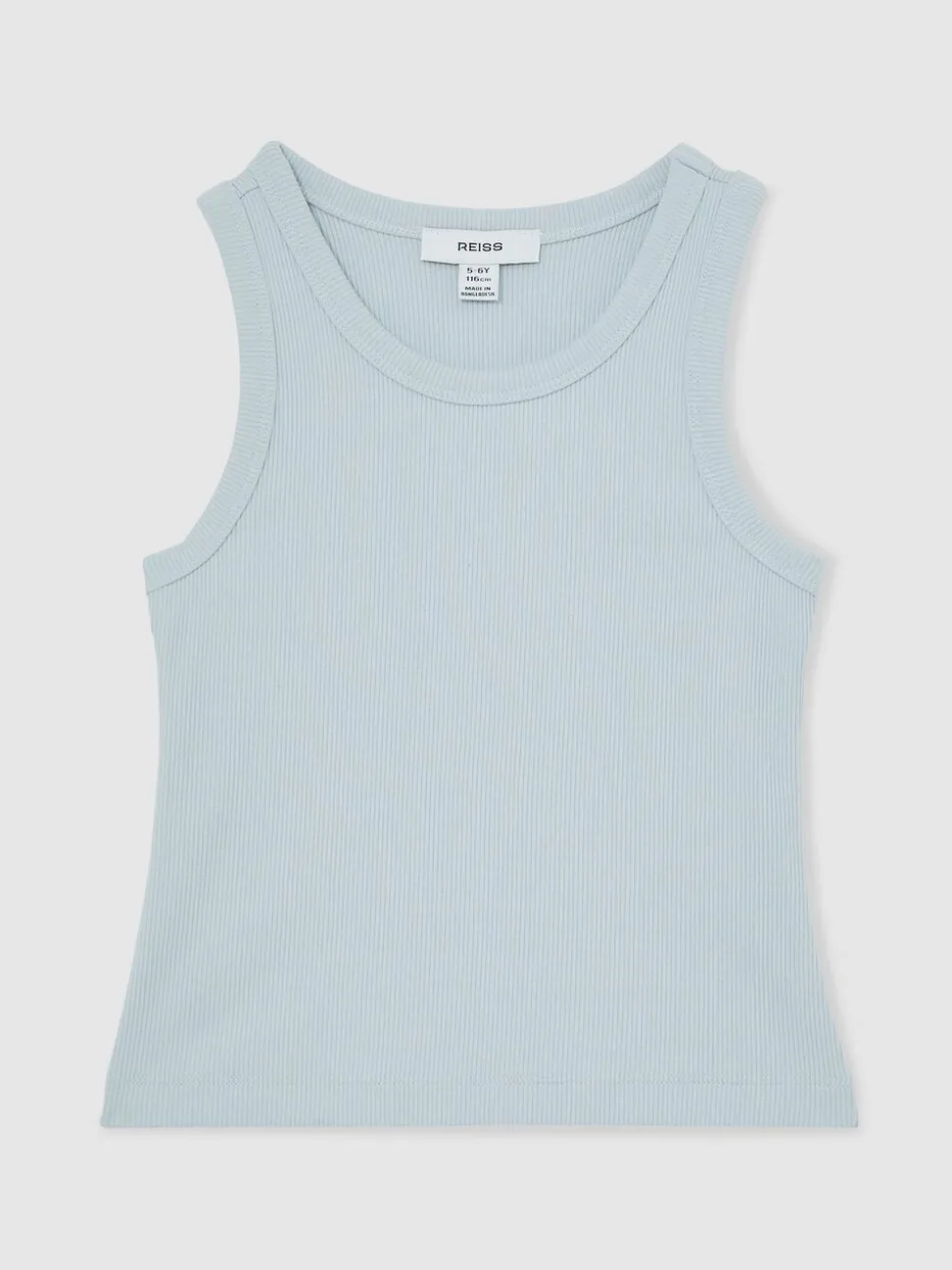 Reiss Pale Blue Violet 9-13 yrs Stretch-Cotton Ribbed Vest