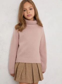 Reiss Pink Bronte 3-9 yrs Wool-Cashmere Roll-Neck Jumper