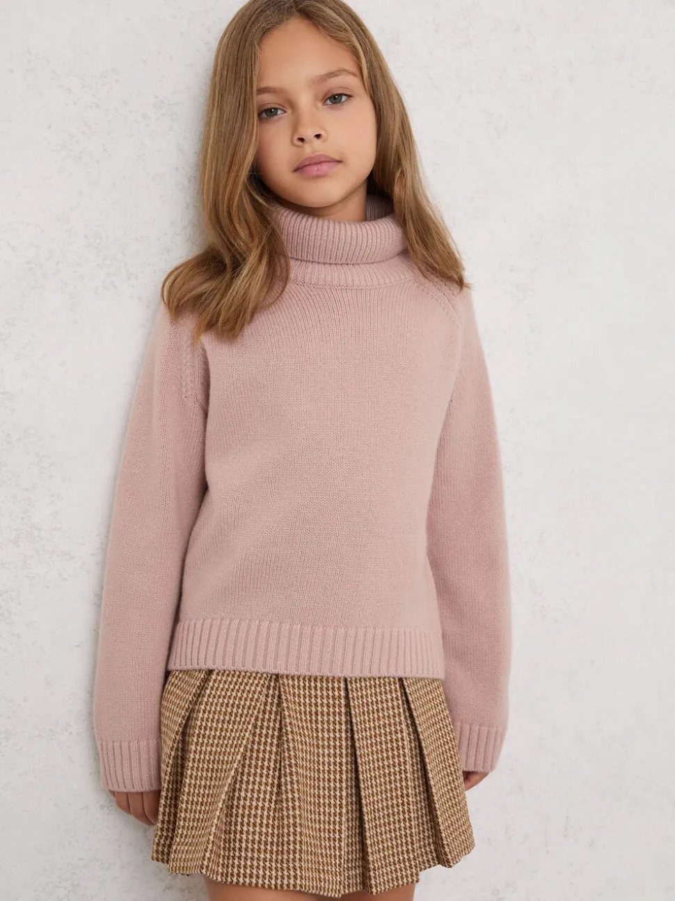 Reiss Pink Bronte 3-9 yrs Wool-Cashmere Roll-Neck Jumper