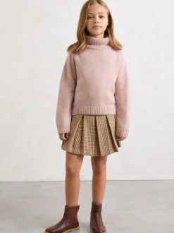 Reiss Pink Bronte 3-9 yrs Wool-Cashmere Roll-Neck Jumper