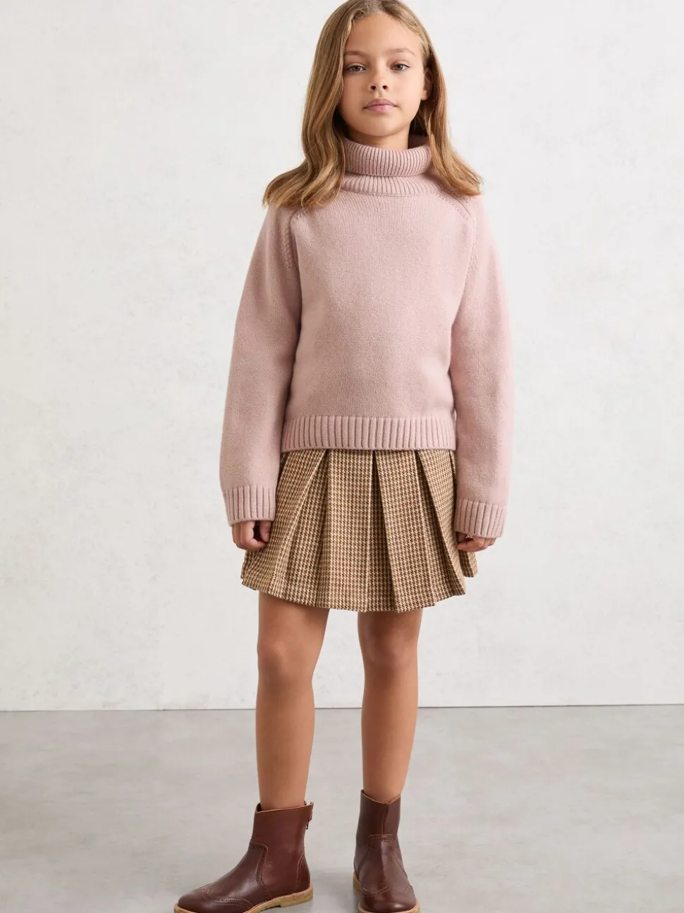 Reiss Pink Bronte 3-9 yrs Wool-Cashmere Roll-Neck Jumper