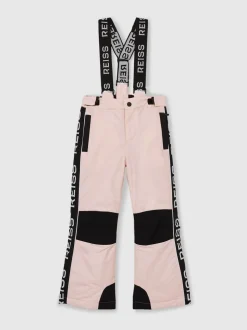 Reiss Pink Carla 4-9 yrs Logo-Tape Padded Ski Salopettes
