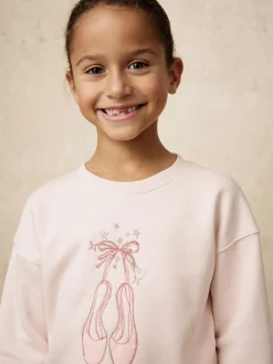 Reiss Pink Eliza 9-13 yrs Festive Car-Embroidered Sweatshirt