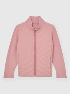 Reiss Pink Hansel 3-9 yrs Hybrid Quilted Knit Jacket