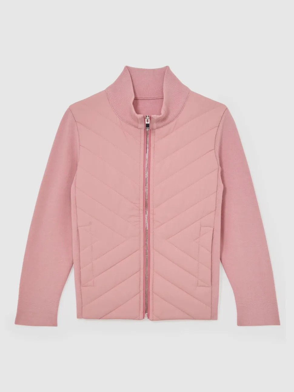 Reiss Pink Hansel 9-13 yrs Hybrid Quilted Knit Jacket
