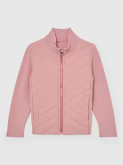 Reiss Pink Hansel 13-14 yrs Hybrid Quilted Knit Jacket