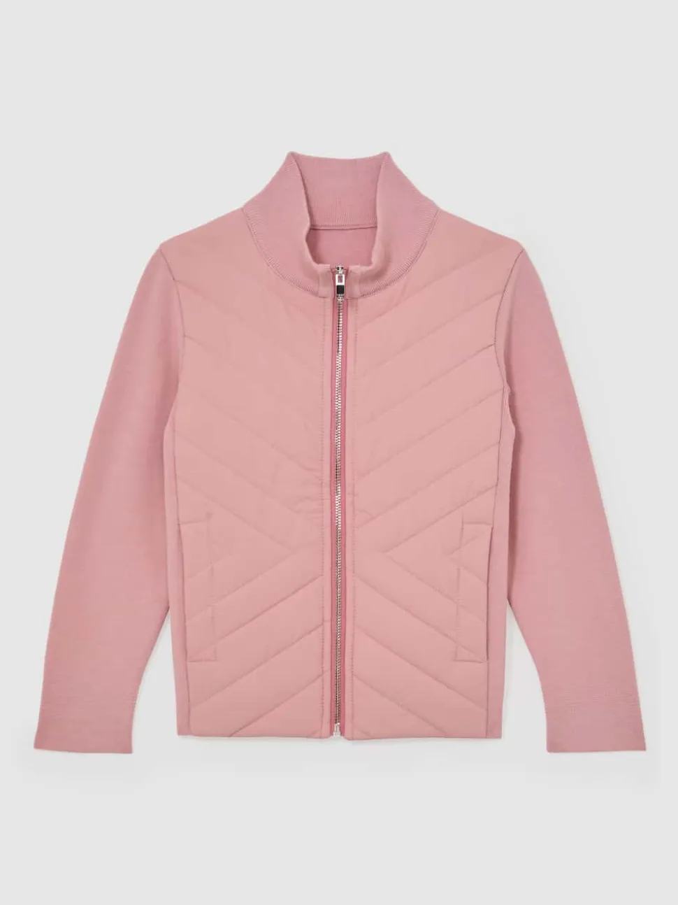 Reiss Pink Hansel 13-14 yrs Hybrid Quilted Knit Jacket